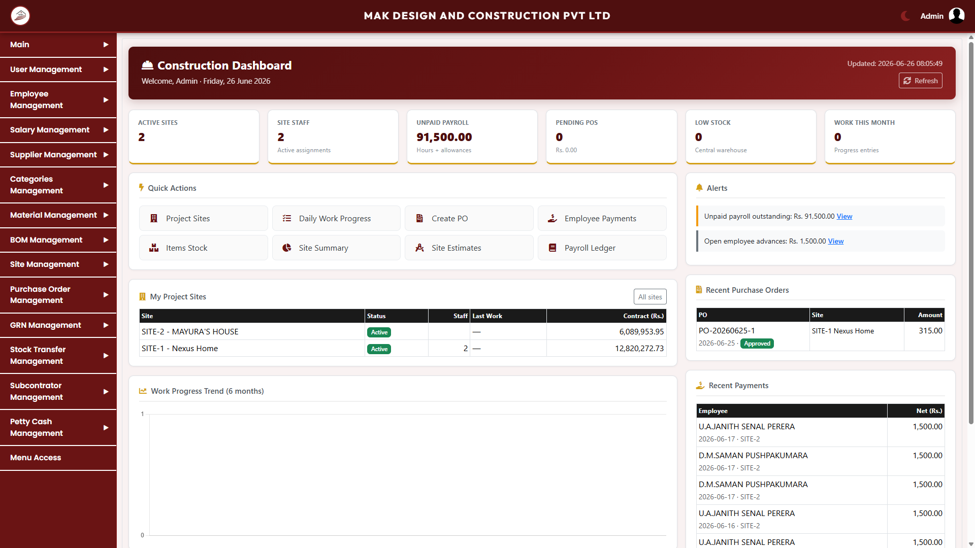 Construction Management System