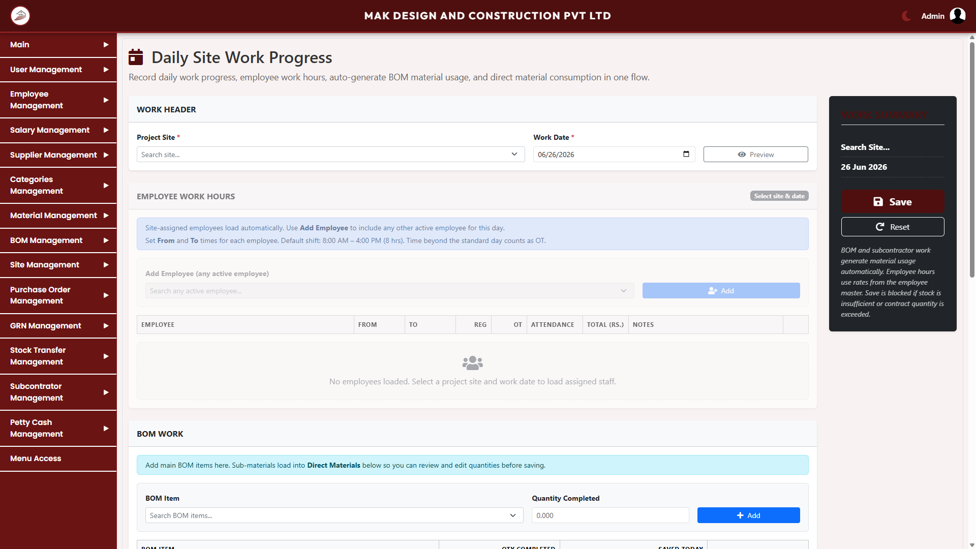 Construction Management System
