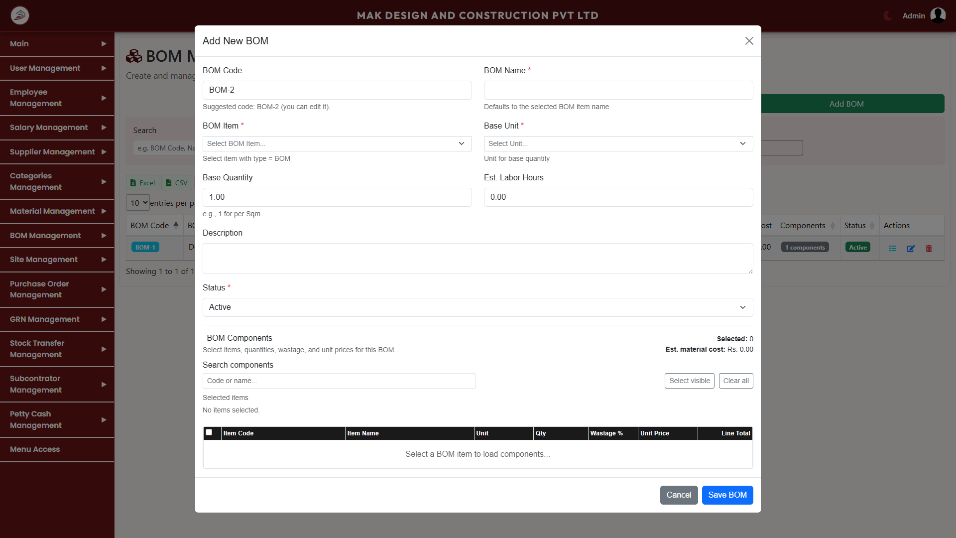 Construction Management System